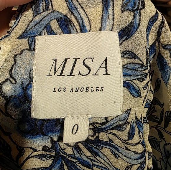 Nwot Misa Los ANGELES Floral Blue and White Women's Dress 0 - Picture 15 of 15